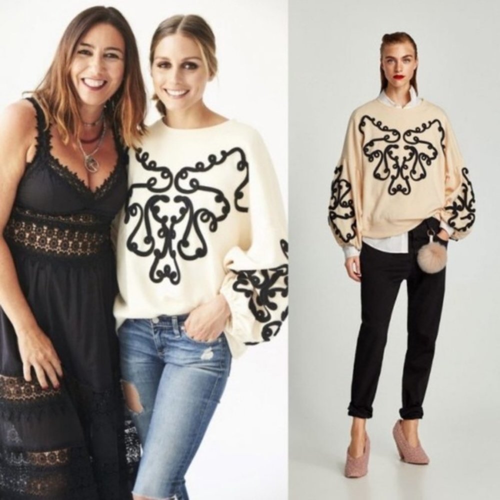 Zara Black Embroidered Sweater - Picture 6 of 13